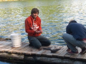 Eike fishing from the raft