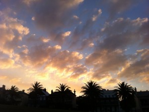 Farbenfroher Sonnenuntergang in Newcastle