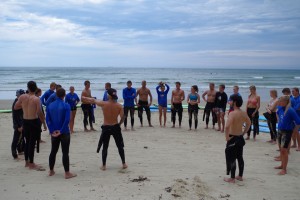 Besprechung der Surf-Verhältnisse vor dem Surf: 1. Tide, 2. Wind, 3. Wave