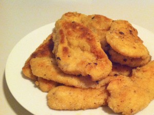 Gelungene Schnitzel am deutschen Kochabend