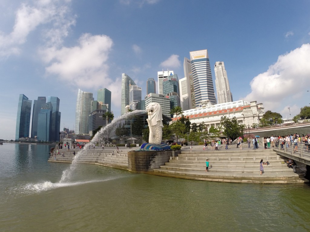 Im Merlion-Park in Singapur