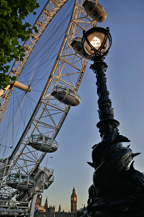 London Eye and Westminster-Sunset.