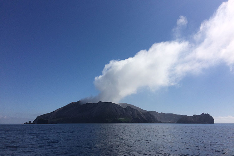 Ausblick auf den White Island Vulcano