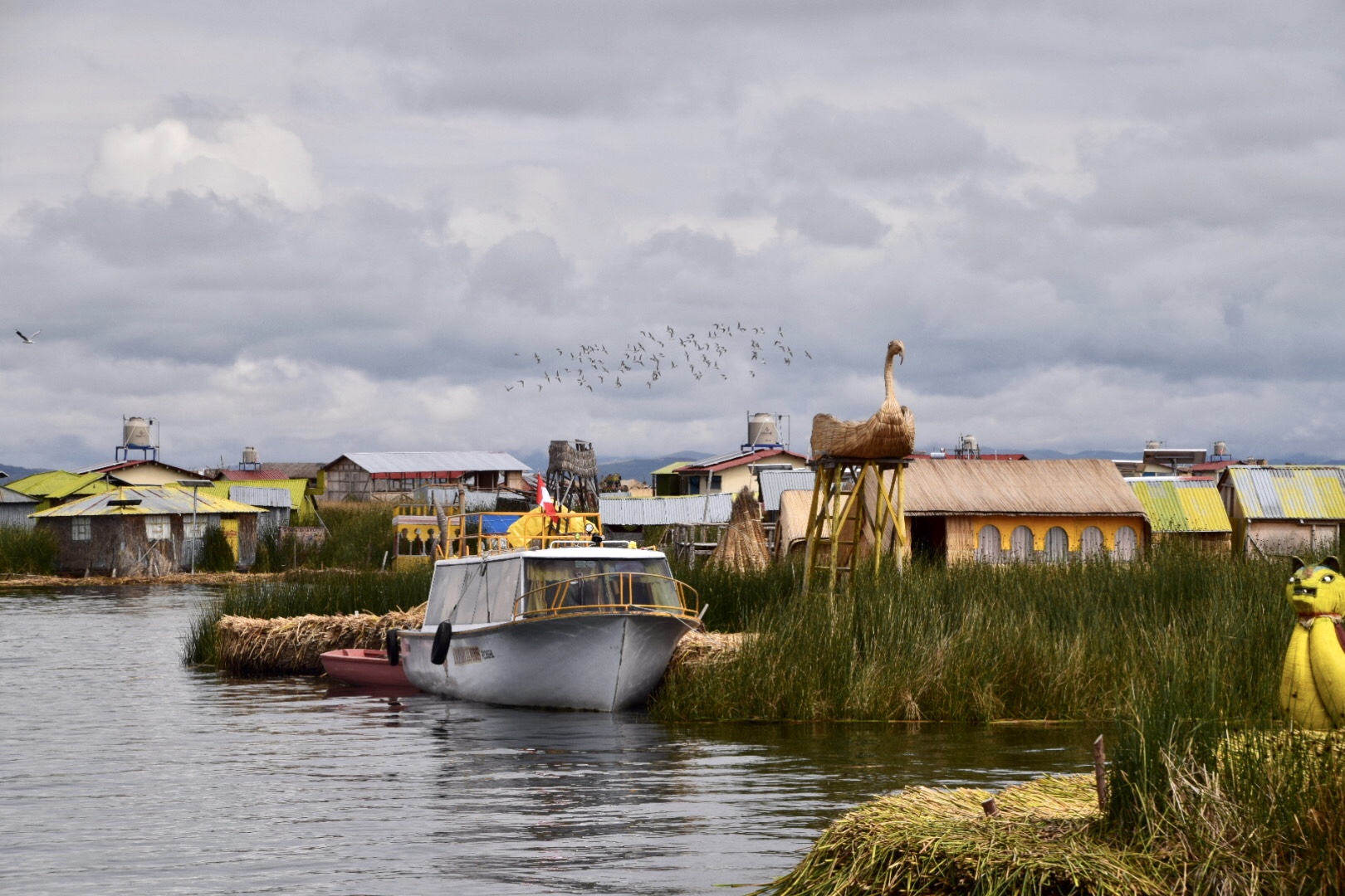 Ankunft auf einer schwebenden Uros-Insel